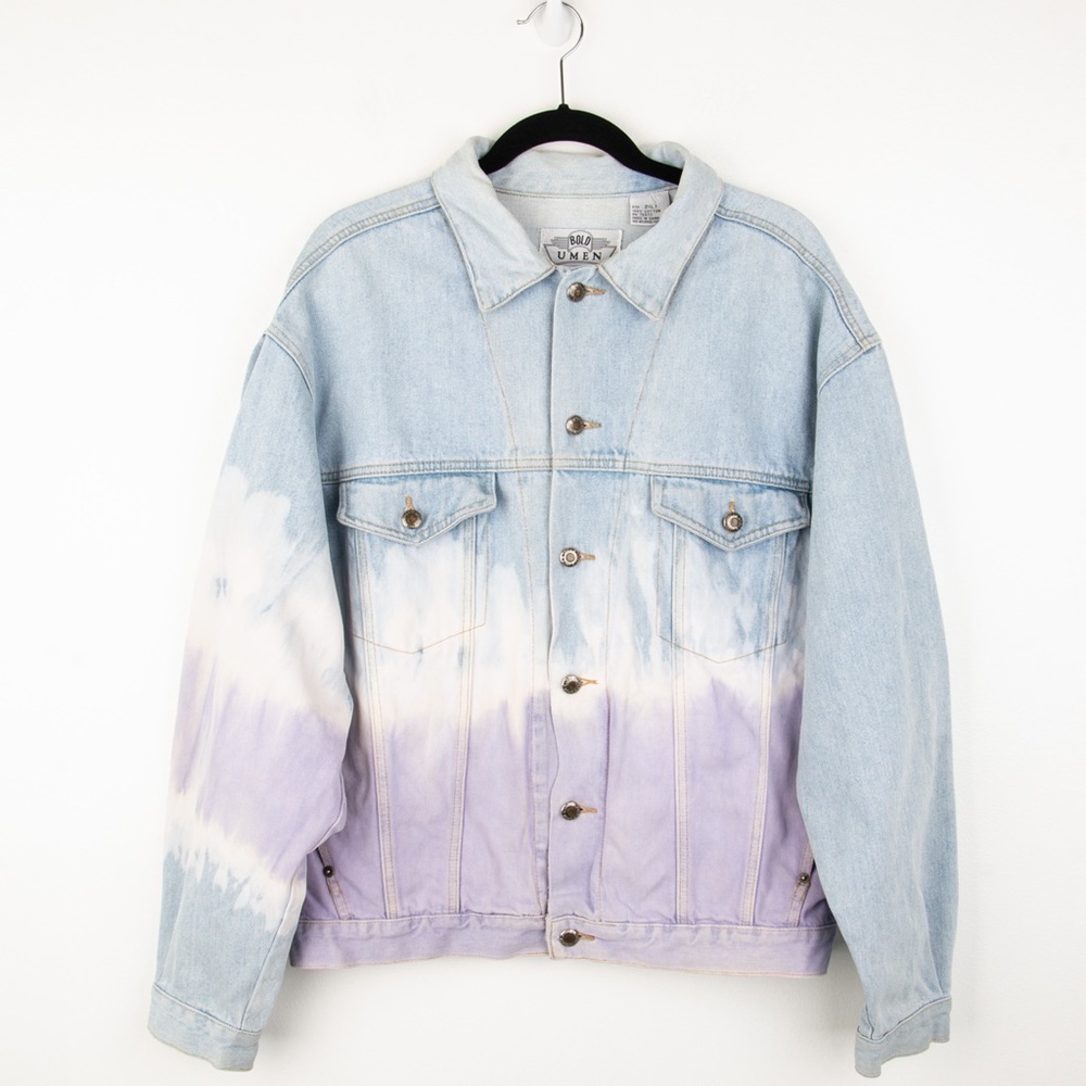 Vintage Bolo Umen Tie Dye Jean Trucker Jacket